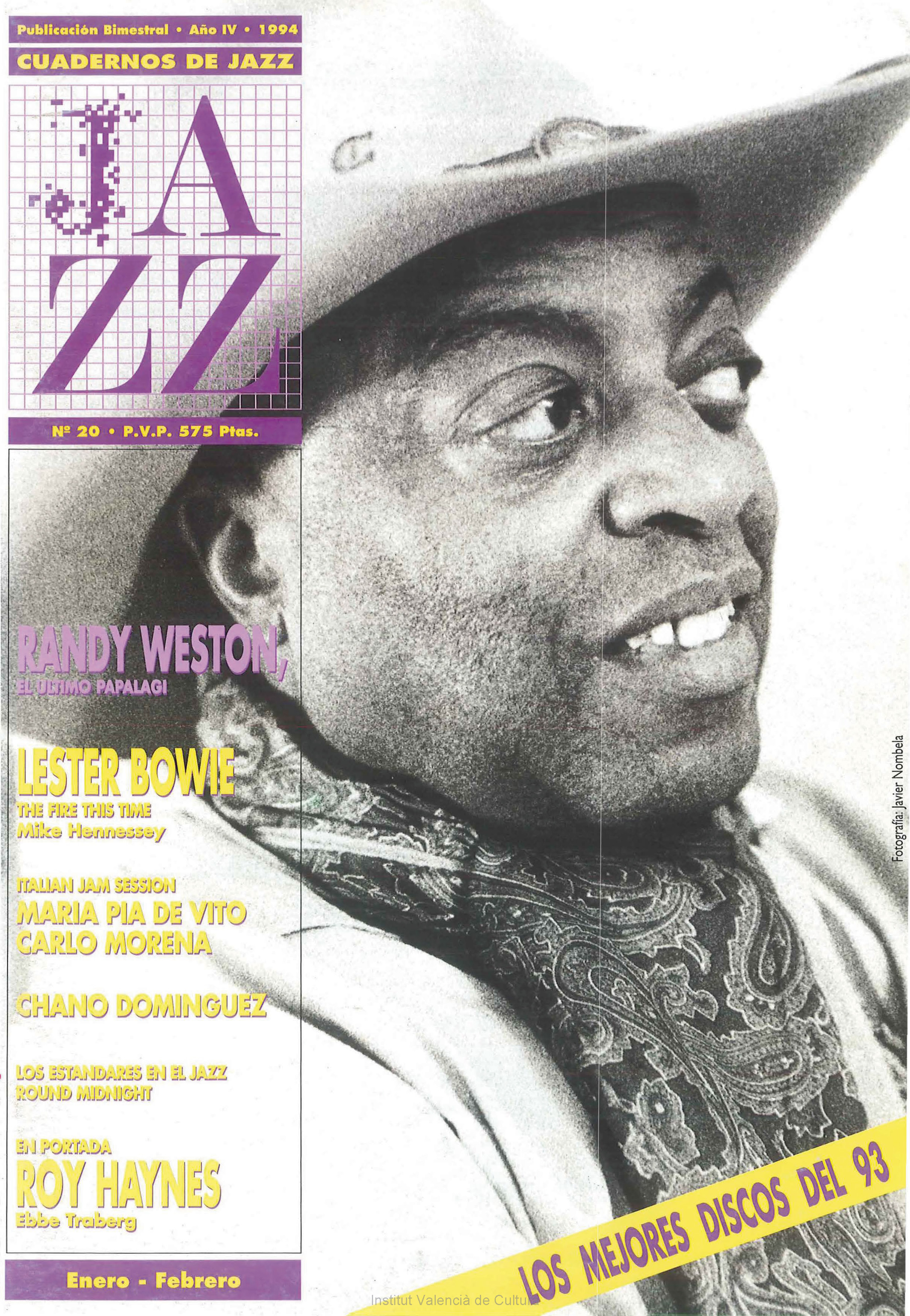 Cubierta del número 20 de la revista Cuadernos de Jazz