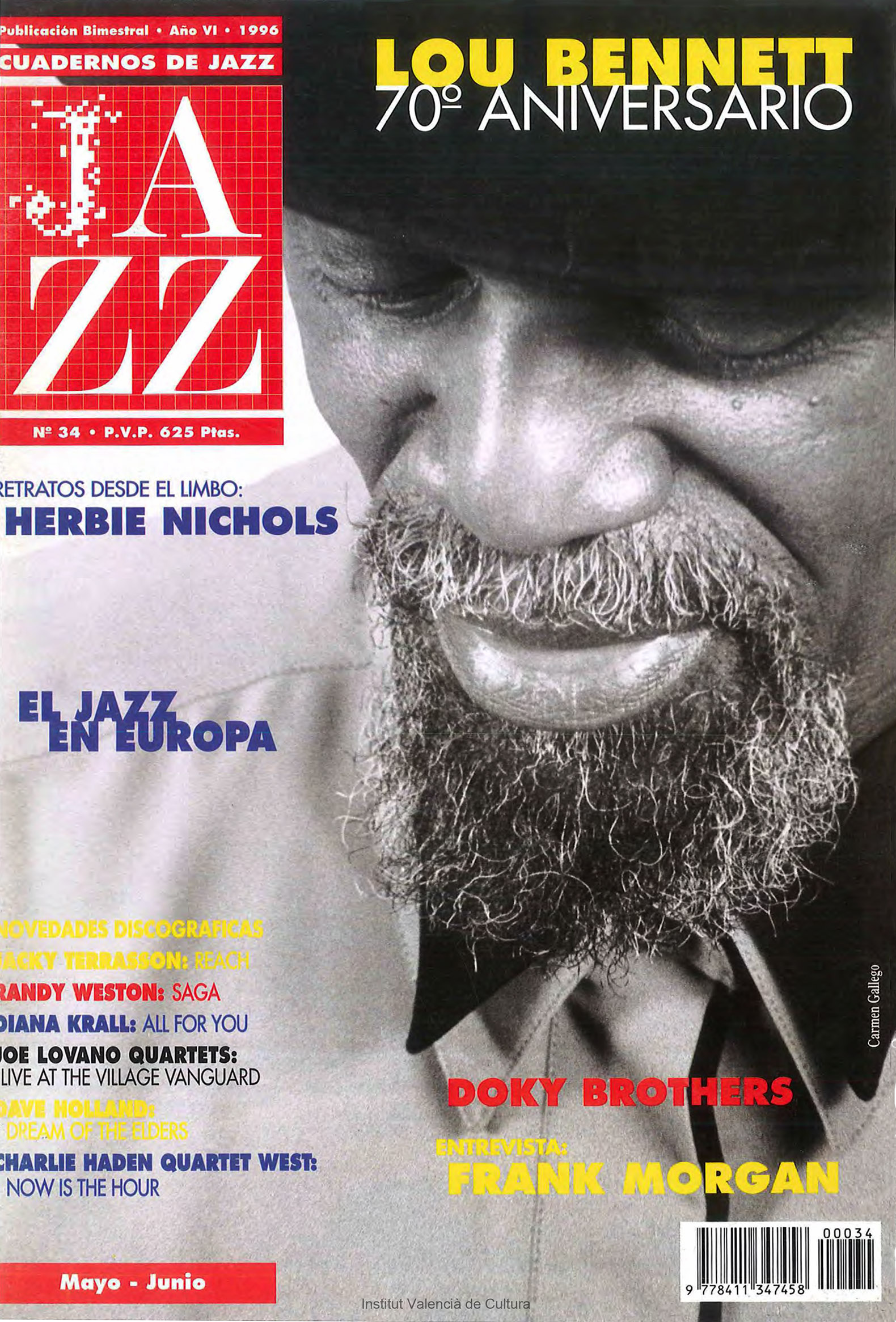 Cubierta del número 34 de la revista Cuadernos de Jazz