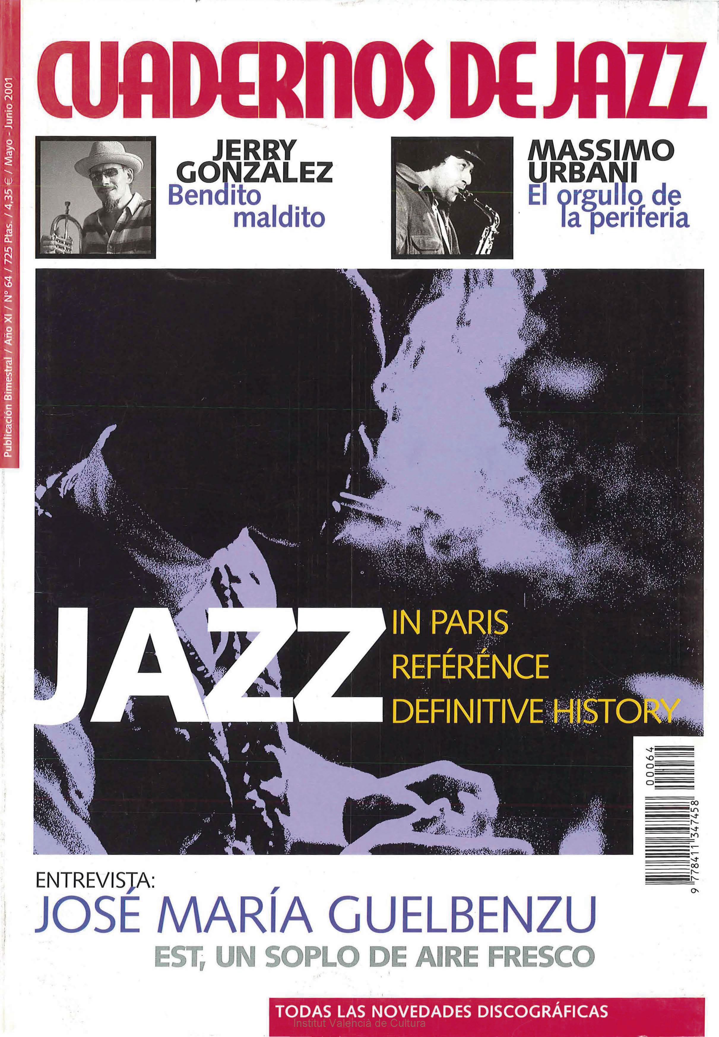 Cubierta del número 64 de la revista Cuadernos de Jazz